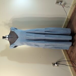 Old Navy Light Blue Ruffled Maxi Dress